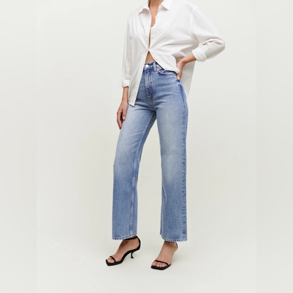 Reformation High Rise Wide Leg Cropped Jeans